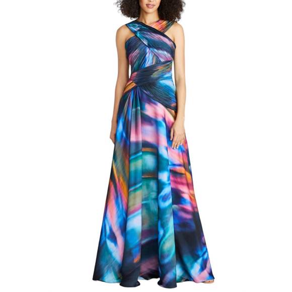 THEIA Other - NEW THEIA stacy halter neck gown in luminous wings